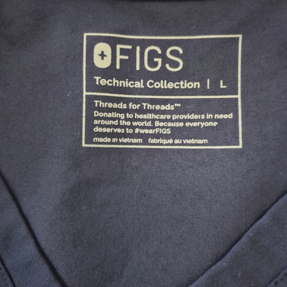 Figs Technical Collection Catarina Scrub Top Women's Navy Medical Uniform Top L - Picture 3 of 4
